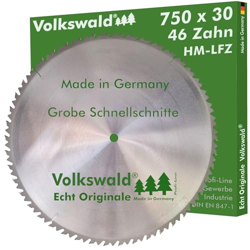 Sägeblatt Hartmetall LFZ 750 x 30 mm Zähne 46 für Tischkreissägen Wippkreissägen Brennholzsägen für Naturholz Brennholz von Volkswald