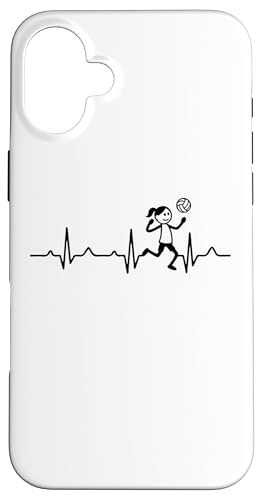 Frauen Volleyballerin Herzschlag Strichmänchen Volleyball Hülle für iPhone 16 Plus Frauen Volleyballerin Herzschlag Strichmänchen Volleyball Hülle für iPhone 16 Plus von Volleyball Sport Training Zubehör Geschenke Shirts