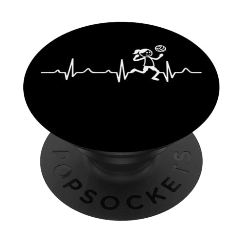 Frauen Volleyballerin Herzschlag Strichmänchen Volleyball PopSockets Klebender PopGrip Frauen Volleyballerin Herzschlag Strichmänchen Volleyball PopSockets Klebender PopGrip von Volleyball Sport Training Zubehör Geschenke Shirts