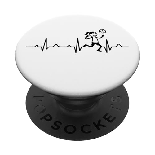 Frauen Volleyballerin Herzschlag Strichmänchen Volleyball PopSockets Klebender PopGrip Frauen Volleyballerin Herzschlag Strichmänchen Volleyball PopSockets Klebender PopGrip von Volleyball Sport Training Zubehör Geschenke Shirts