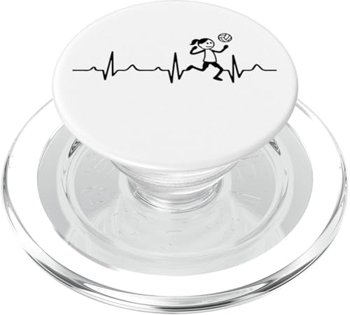Frauen Volleyballerin Herzschlag Strichmänchen Volleyball PopSockets PopGrip für MagSafe Frauen Volleyballerin Herzschlag Strichmänchen Volleyball PopSockets PopGrip für MagSafe von Volleyball Sport Training Zubehör Geschenke Shirts
