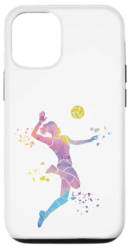 Hülle für iPhone 12/12 Pro Volleyballspieler Colorsplash Mädchen Kinder Beach Volleyball von Volleyball Team Equipment for Volleyball Coaches