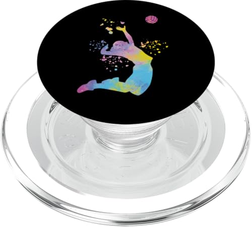 Volleyballspieler Colorsplash Mädchen Kinder Beach Volleyball PopSockets PopGrip für MagSafe von Volleyball Team Equipment for Volleyball Coaches