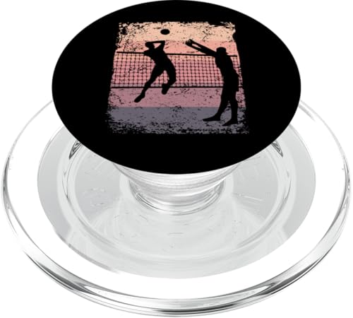 Volleyballspieler Vintage Mann Frau Strand Volleyball PopSockets PopGrip für MagSafe von Volleyball Team Equipment for Volleyball Coaches