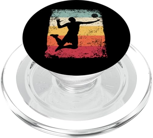 Volleyballspieler Vintage Mann Frau Strand Volleyball PopSockets PopGrip für MagSafe von Volleyball Team Equipment for Volleyball Coaches