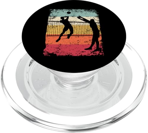 Volleyballspieler Vintage Mann Frau Strand Volleyball PopSockets PopGrip für MagSafe von Volleyball Team Equipment for Volleyball Coaches