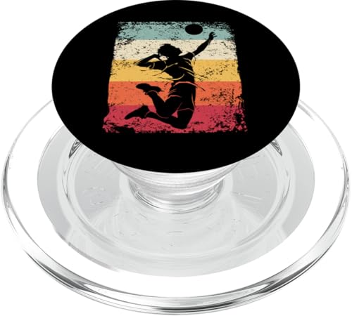 Volleyballspieler Vintage Mann Frau Strand Volleyball PopSockets PopGrip für MagSafe von Volleyball Team Equipment for Volleyball Coaches
