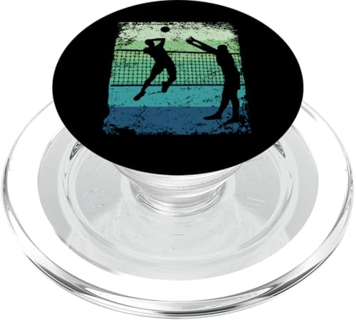 Volleyballspieler Vintage Mann Frau Strand Volleyball PopSockets PopGrip für MagSafe von Volleyball Team Equipment for Volleyball Coaches