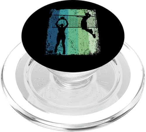 Volleyballspieler Vintage Mann Frau Strand Volleyball PopSockets PopGrip für MagSafe von Volleyball Team Equipment for Volleyball Coaches