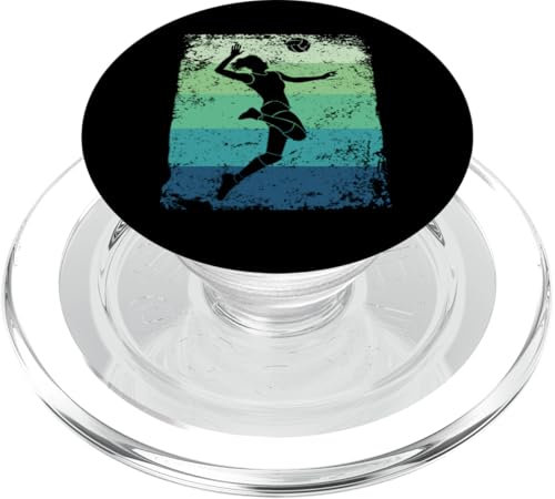 Volleyballspieler Vintage Mann Frau Strand Volleyball PopSockets PopGrip für MagSafe von Volleyball Team Equipment for Volleyball Coaches