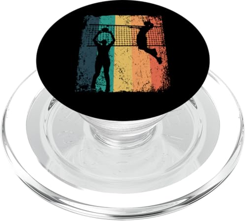 Volleyballspieler Vintage Mann Frau Strand Volleyball PopSockets PopGrip für MagSafe von Volleyball Team Equipment for Volleyball Coaches