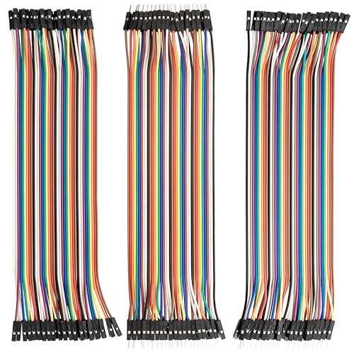 VoltMate Set 3er Set 40 Stk. 20cm Jumper Wire M2M | 3er Set 40 Stk. 20cm Jumper Wire F2M | 3er Set 40 Stk. 20cm Jumper Wire F2F | Kompatibel mit Arduino und Raspberry Pi Breadboard von VoltMate