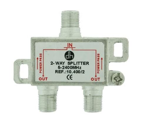 2-Wege-Satellitenverteiler für Terrestrisch, ideal für optimales Signal, kompakt, hergestellt aus robustem Material von VoltShine