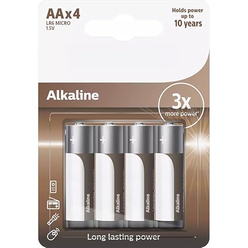 AA/LR6 Alkaline-Batterien, 4 Stück, perfekt für Geräte mit hohem Stromverbrauch, um eine dauerhafte und effiziente Leistung in Ihren anspruchsvollsten Geräten zu gewährleisten. von VoltShine