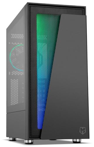 ATX-Gehäuse in Schwarz mit ARGB und USB 3.0, ideal für Computermontage und Kühloptimierung. ATX-Gehäuse in Schwarz mit ARGB und USB 3.0, ideal für Computermontage und Kühloptimierung. von VoltShine