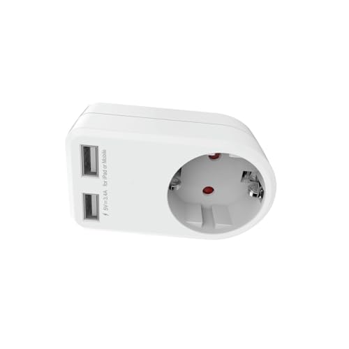 Adapter – Adapter 230 V mit 2 USB-Ports für schnelles Laden, kompakt und leicht, ideal für elektronische Geräte von VoltShine