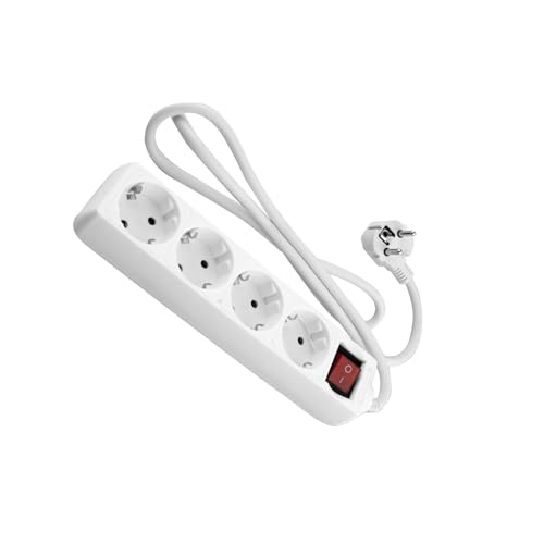 Basis - Weiße Basis mit 4 Steckdosen, 5 m Kabel, ideal für den Gebrauch zu Hause oder im Büro, hergestellt aus robustem und sicherem Material Basis - Weiße Basis mit 4 Steckdosen, 5 m Kabel, ideal für den Gebrauch zu Hause oder im Büro, hergestellt aus robustem und sicherem Material von VoltShine