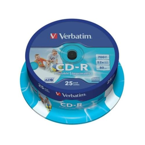 CD-R 700 MB, 52 x AZO, bedruckbar, 25 Stück, ideal für die Speicherung und das Kopieren von Daten, Musik und die Erstellung von Benutzerdefinierten Festplatten. CD-R 700 MB, 52 x AZO, bedruckbar, 25 Stück, ideal für die Speicherung und das Kopieren von Daten, Musik und die Erstellung von Benutzerdefinierten Festplatten. von VoltShine