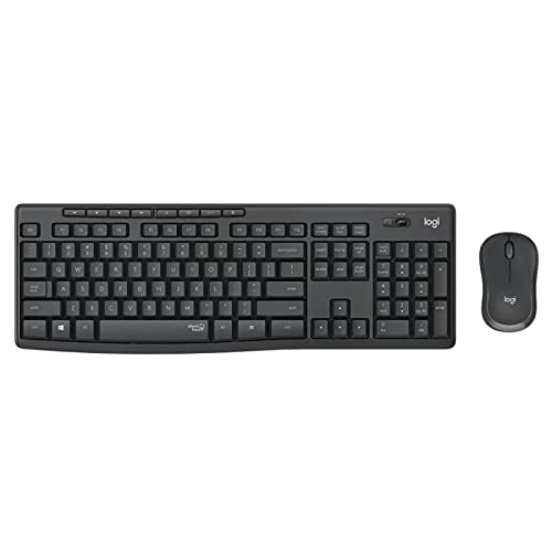 Combo Tastatur und Maus, kabellos, leise, inklusive Tastatur und Maus, Graphit, ideal für EIN ruhiges Arbeitsumfeld von VoltShine