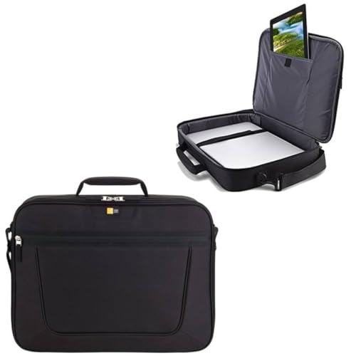 Hartschalentasche für Laptops mit 43,9 cm (17,3 Zoll), Schwarz, Öffnung im Buchstil, ideal zum Transport und zum Schutz von elektronischen Geräten. von VoltShine