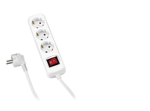Mehrfachsteckdose - Basis mit 3 Steckdosen, 3 m Kabel, ideal für mehrere Geräte, hergestellt aus hochfesten Materialien Mehrfachsteckdose - Basis mit 3 Steckdosen, 3 m Kabel, ideal für mehrere Geräte, hergestellt aus hochfesten Materialien von VoltShine