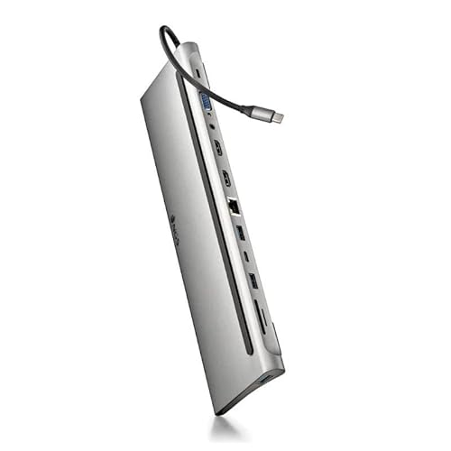 Multifunktionaler 12-in-1-Hub Typ C aus Aluminium, inklusive USB-Anschlüssen, HDMI und Kartenleser, ideal für die Erweiterung der Konnektivität. von VoltShine