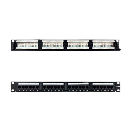 Patchpanel, 24 Ports, Cat.6A, UTP, 19 Zoll, 1U, Schwarz, ideal für die Organisation von Netzwerken und zur Erleichterung von Verbindungen in Telekommunikationsanlagen. Patchpanel, 24 Ports, Cat.6A, UTP, 19 Zoll, 1U, Schwarz, ideal für die Organisation von Netzwerken und zur Erleichterung von Verbindungen in Telekommunikationsanlagen. von VoltShine
