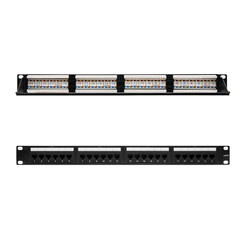 Patchpanel mit 24 Ports, Cat.6, UTP, 19 Zoll, 1U, Farbe: Schwarz; ideal für die Organisation von Netzwerken und den Anschluss von elektronischen Geräten. Patchpanel mit 24 Ports, Cat.6, UTP, 19 Zoll, 1U, Farbe: Schwarz; ideal für die Organisation von Netzwerken und den Anschluss von elektronischen Geräten. von VoltShine