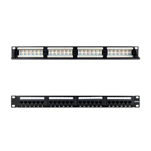 Patchpanel mit 24 Ports, Cat.6A, UTP, 19 Zoll, 1U, Schwarz, ideal für die Organisation und Verwaltung von Datennetzwerken. Patchpanel mit 24 Ports, Cat.6A, UTP, 19 Zoll, 1U, Schwarz, ideal für die Organisation und Verwaltung von Datennetzwerken. von VoltShine