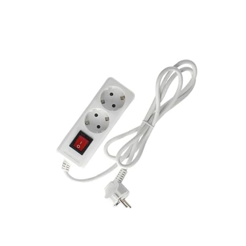 Sockel, Weiß, 2 Steckdosen, inkl. 3 m Kabel, ideal für elektrische Verbindungen, hergestellt aus langlebigen Materialien von VoltShine