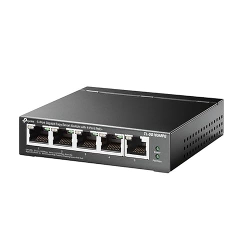 Switch Netzwerkgerät mit 5 GbE (4 PoE+), hergestellt aus Metall, ideal für effiziente Verbindungen und Remote-Stromversorgung von VoltShine