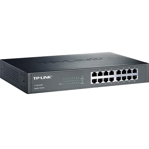 Switch mit 16 Ports, 10/100/1000 Mbit/s, Metallgehäuse, ideal für Datennetzwerk und stabile Verbindungen. Switch mit 16 Ports, 10/100/1000 Mbit/s, Metallgehäuse, ideal für Datennetzwerk und stabile Verbindungen. von VoltShine