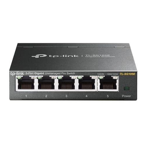 Switch mit 5 Gigabit-Ports aus Metall, kompaktes Design, erweitertes Verkehrsmanagement, ideal für die Verbesserung von Heim- und Büronetzwerken. von VoltShine