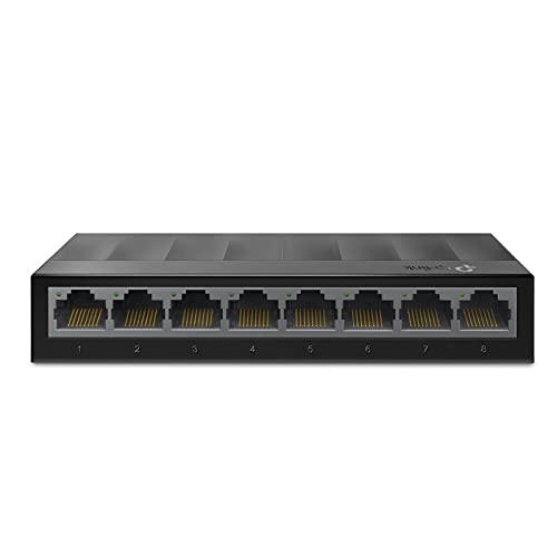 Switch mit 8 Gigabit-Ports, Geschwindigkeiten von bis zu 1000 Mbit/s, kompaktes Design, ideal für Heimnetzwerke und kleine Unternehmen. von VoltShine