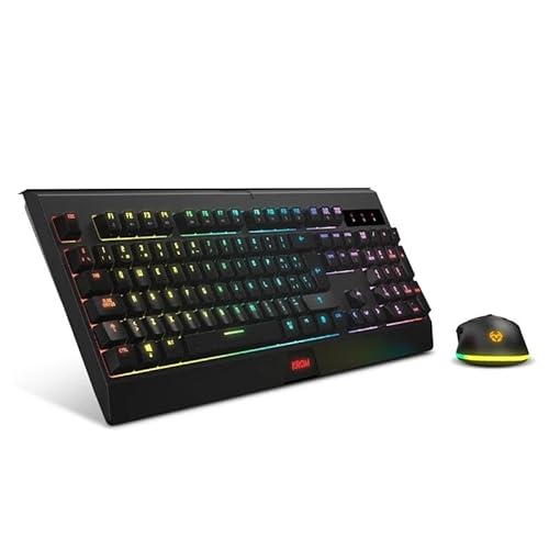 Tastatur und Maus - Kabelloses RGB-Set, Wireless-Verbindung, ergonomisches Design, Multimedia-Tasten, hohe Präzision in der Maus, einfache Installation Tastatur und Maus - Kabelloses RGB-Set, Wireless-Verbindung, ergonomisches Design, Multimedia-Tasten, hohe Präzision in der Maus, einfache Installation von VoltShine