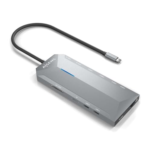 USB-C Docking mit 2X HDMI, RJ45, 3X USB-A, 2X USB-C, PD, Audio, SD, microSD, 15cm - Portverlängerung und Multitasking Verbindung USB-C Docking mit 2X HDMI, RJ45, 3X USB-A, 2X USB-C, PD, Audio, SD, microSD, 15cm - Portverlängerung und Multitasking Verbindung von VoltShine