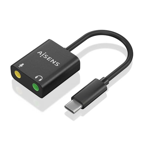 USB-C auf Audio 48 kHz, USB-C-Stecker auf 2 x 3,5-mm-Buchse, 10 cm, ideal zum Anschluss von Geräten mit USB-C-Ausgang an Kopfhörer. von VoltShine