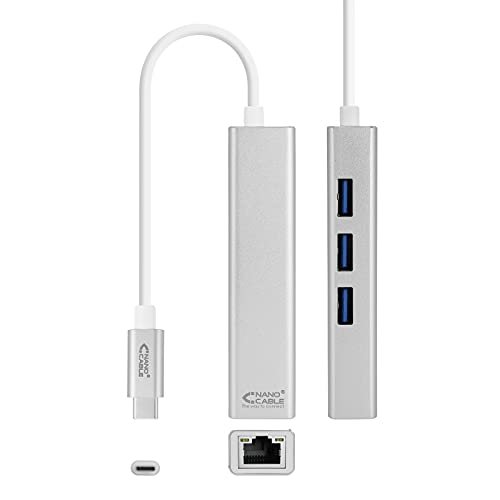 USB-C-zu-Gigabit-Ethernet-Konverter + 3 USB 3.0-Anschlüsse, 15 cm; ideal für Internetverbindung und Port-Erweiterung. USB-C-zu-Gigabit-Ethernet-Konverter + 3 USB 3.0-Anschlüsse, 15 cm; ideal für Internetverbindung und Port-Erweiterung. von VoltShine