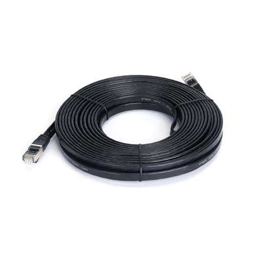 VoltShine 10 Meter langes CAT7-Patchkabel in elegantem Schwarz. Bietet hohe Geschwindigkeit und optimale Leistung für Ihre Netzwerkanforderungen. Ideal für moderne Häuser und Büros. von VoltShine