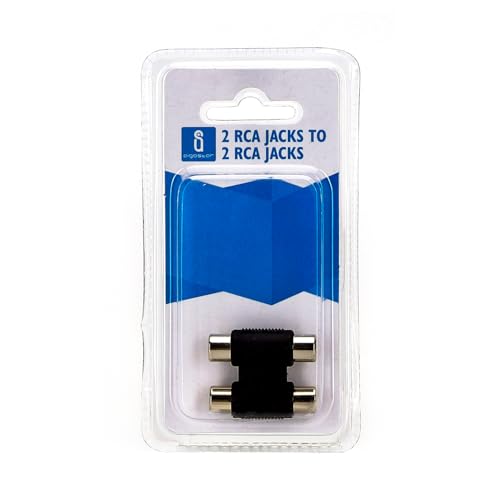 VoltShine Audio-/Video-Stecker mit 2 Cinch-Buchsen auf 2 Cinch-Stecker in elegantem Schwarz, ideal für die Übertragung von Audio- und Videogeräten. Einfach anschließen und genießen. von VoltShine