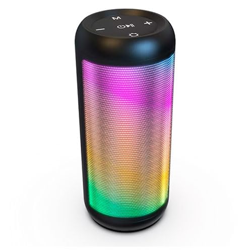 VoltShine Bluetooth-Lautsprecher mit Lichteffekt, kabellose Verbindung, wiederaufladbarer Akku, ideal für Partys und Veranstaltungen. von VoltShine