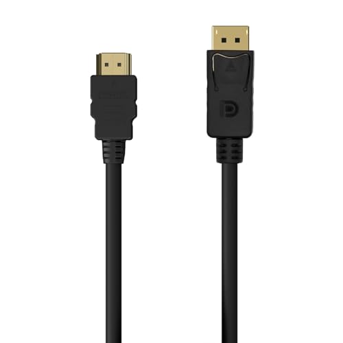VoltShine DisplayPort zu HDMI-Konverterkabel, schwarz, 1,5 m, unterstützt Video und Audio, ideal für den Anschluss von Geräten an Monitore und Projektoren. VoltShine DisplayPort zu HDMI-Konverterkabel, schwarz, 1,5 m, unterstützt Video und Audio, ideal für den Anschluss von Geräten an Monitore und Projektoren. von VoltShine