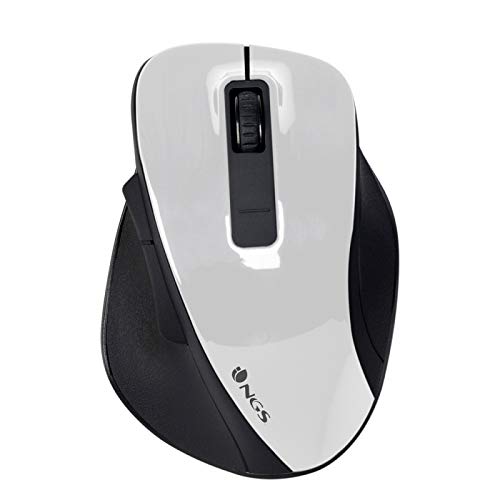 VoltShine Maus, kabellos, 800/1600 DPI, 5 Tasten, ergonomisch, groß, Weiß von VoltShine