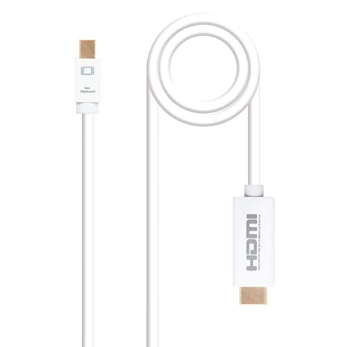 VoltShine Mini DP auf HDMI Konverterkabel, 2,0 m, weiß, ideal zum Anschluss von Geräten an HDMI-Bildschirme. von VoltShine