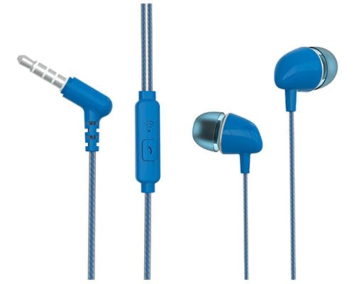 VoltShine Stereo-Kopfhörer, Freisprecheinrichtung, Blau, Sound, Lautstärkeregler und Mikrofon, ideal für Anrufe und Musikhören. von VoltShine