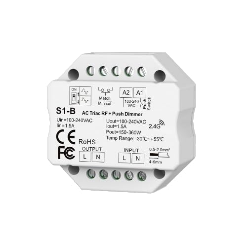 VoltShine TRIAC RF LED Dimmer + PUSH DIM: Passen Sie einfach und effektiv die Intensität Ihrer LED-Leuchten an. Mit Fernbedienungstechnologie ist es perfekt für jeden Raum. VoltShine TRIAC RF LED Dimmer + PUSH DIM: Passen Sie einfach und effektiv die Intensität Ihrer LED-Leuchten an. Mit Fernbedienungstechnologie ist es perfekt für jeden Raum. von VoltShine