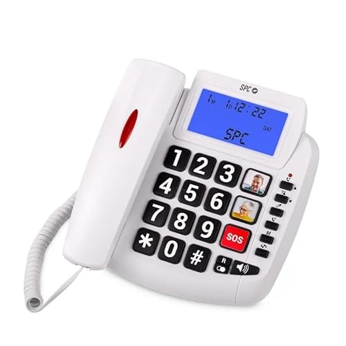 VoltShine Telefon mit Lautsprecher, einstellbare Lautstärke, 2 große Tasten, Komfortables Design, ideal für ältere Menschen und Hörbehinderte. von VoltShine