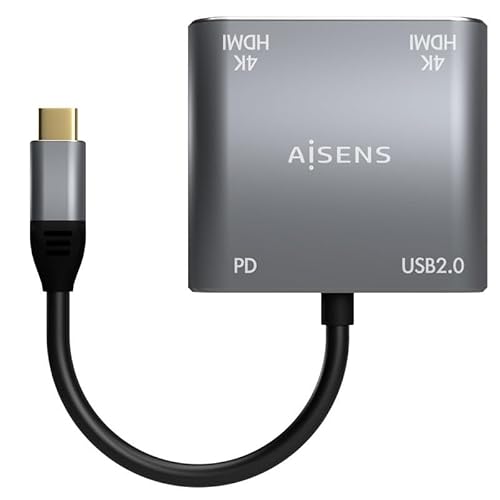 VoltShine USB-C auf 2 x HDMI 4K-Konverter, kompatibel mit SST/MST, USB 2.0, PD 60 W, Länge 15 cm, ideal für die Erweiterung von Bildschirmen und Projektionen. VoltShine USB-C auf 2 x HDMI 4K-Konverter, kompatibel mit SST/MST, USB 2.0, PD 60 W, Länge 15 cm, ideal für die Erweiterung von Bildschirmen und Projektionen. von VoltShine