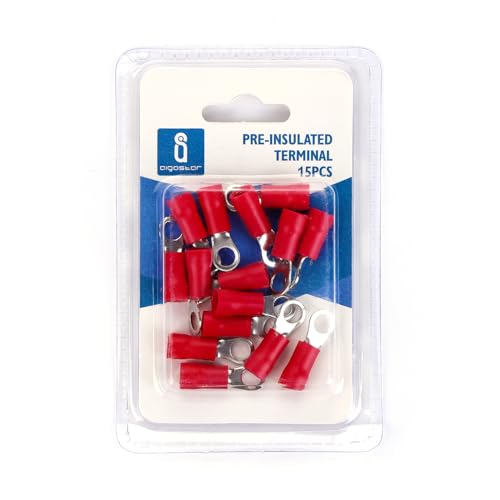 Vorisolierte RV3.5-5 rote Stecker (15 Stück pro Blister): sorgt für dauerhafte und effektive Verbindungen bei DIY-Projekten, Elektroarbeiten im Haus. von VoltShine