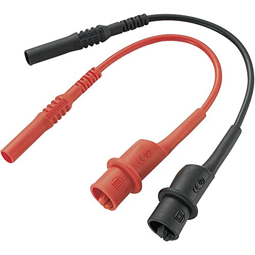 VOLTCRAFT MS-10-BK Sicherheits-Messleitungs-Set Lamellenstecker 4 mm Abgreifklemmen 10.00 cm Schwarz, Rot 1 St. von Voltcraft